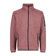 CMP Fleece Jacket Knit-Tech with Stand-Up Collar Red Men